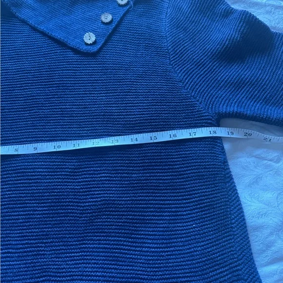 Habitat Navy Blue Cowl Neck Sweater Oversized Lagenlook Hippie Cotton Medium - Picture 8 of 8